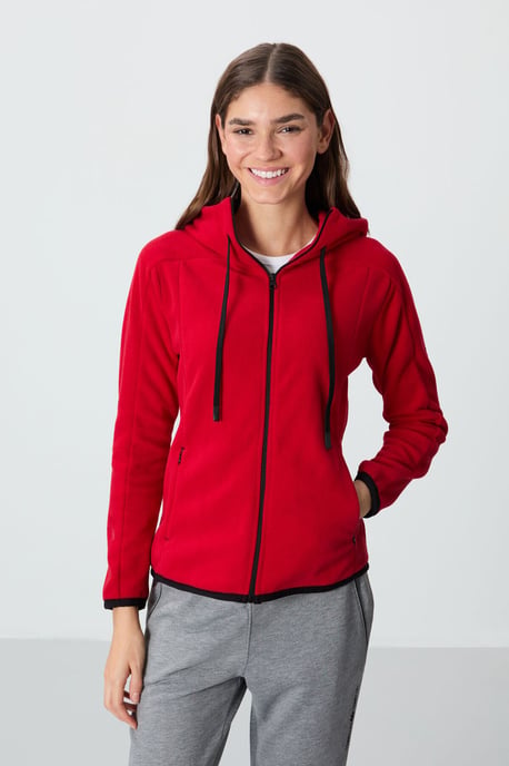 Dames Pluche Zip-up Hoodie Sweatshirt - Image 1