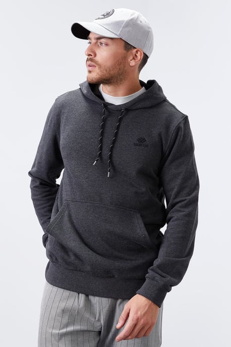 Men's Solid Hooded Sweatshirt With Pocket - Image 3