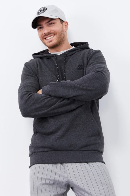 Men's Solid Hooded Sweatshirt With Pocket - Image 5
