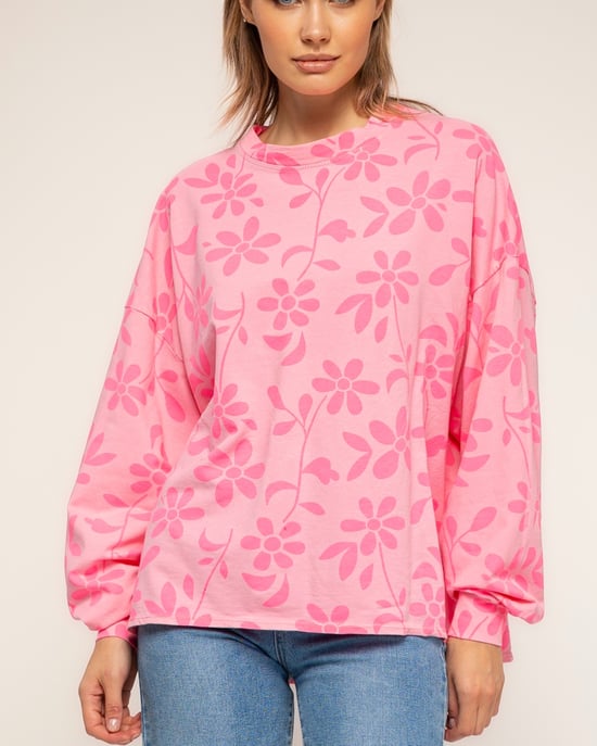 Sweatshirt met lange mouwen en bloemenprint - Image 3
