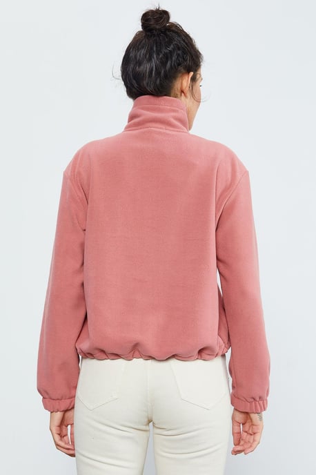 Oversized Halflange Rits Pluche Sweatshirt - Image 6
