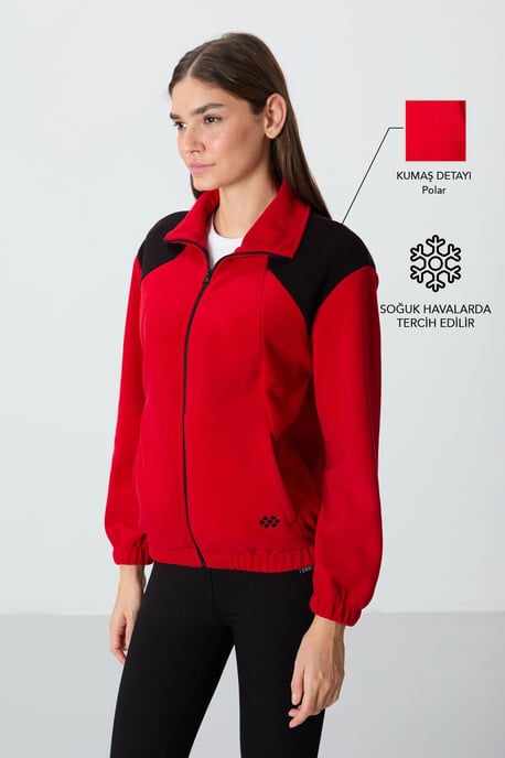 Oversized Color Block Half-Zip Sweatshirt - Image 1