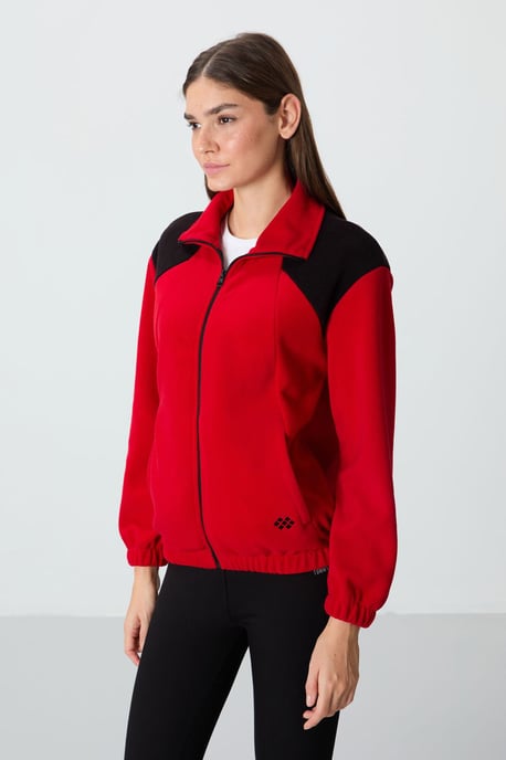 Oversized Color Block Half-Zip Sweatshirt - Image 3