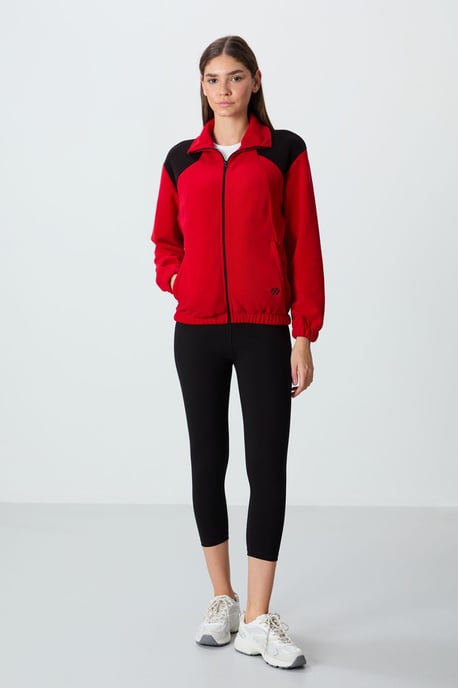 Oversized Color Block Half-Zip Sweatshirt - Image 4