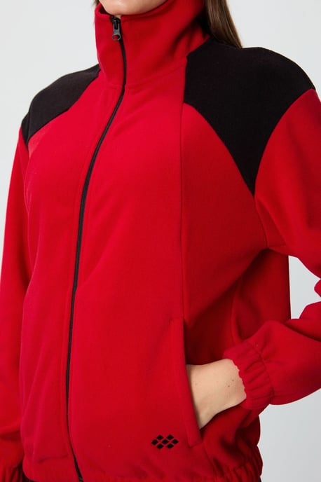 Oversized Color Block Half-Zip Sweatshirt - Image 5