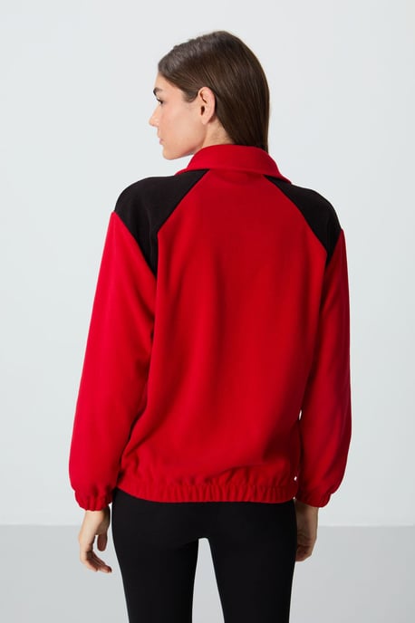 Oversized Color Block Half-Zip Sweatshirt - Image 6