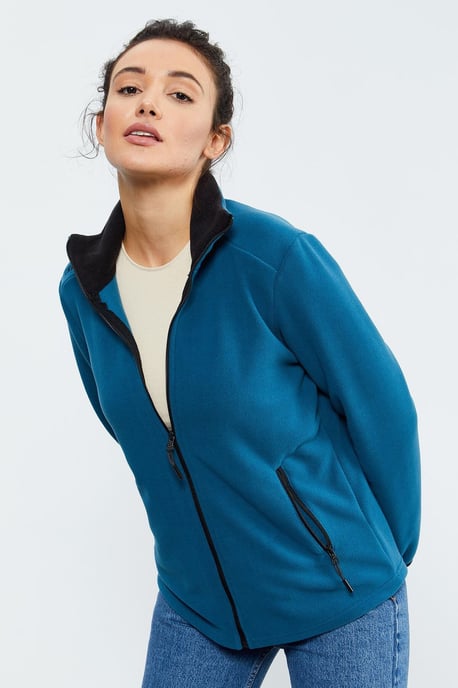 Dames Pluche Zip-Front Sweatshirt - Image 1