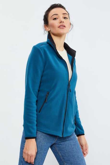 Dames Pluche Zip-Front Sweatshirt - Image 3
