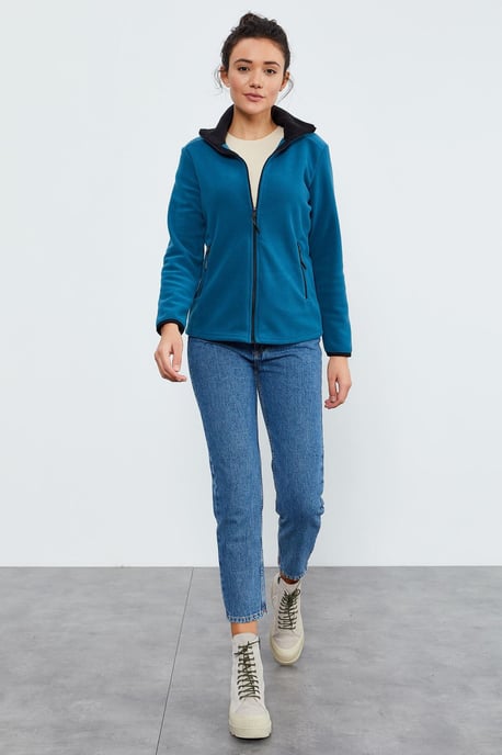 Dames Pluche Zip-Front Sweatshirt - Image 6