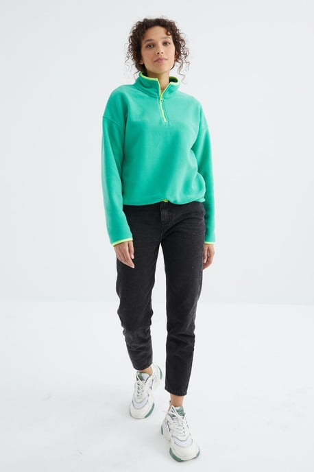 Oversized Plush Half-zip Sweatshirt - Image 6