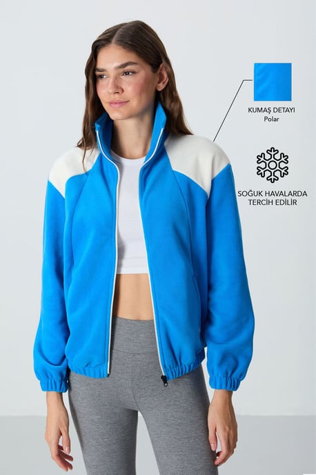 Oversized Color Block Half-Zip Sweatshirt - Image 1