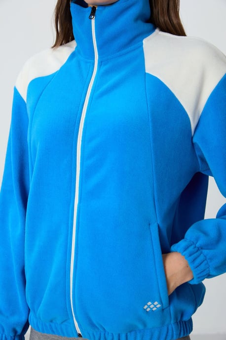 Oversized Color Block Half-Zip Sweatshirt - Image 4