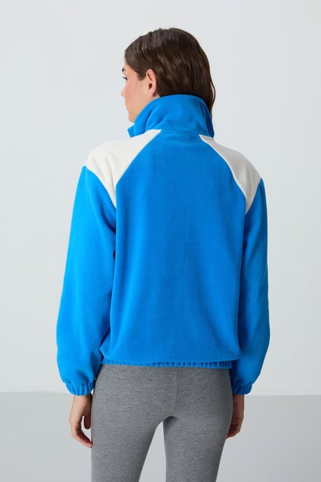 Oversized Color Block Half-Zip Sweatshirt - Image 5