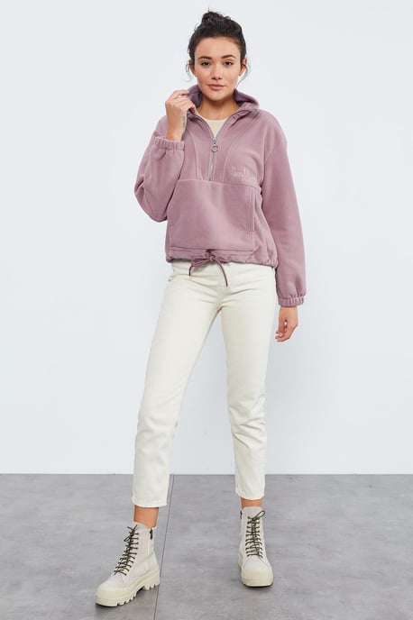 Oversized Half-zip Plush Sweatshirt - Image 2