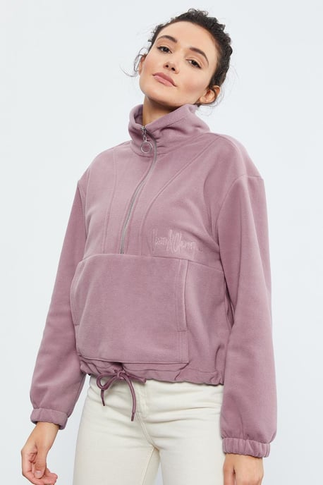 Oversized Half-zip Plush Sweatshirt - Image 3