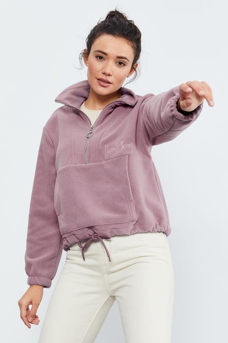 Oversized Half-zip Plush Sweatshirt - Image 5