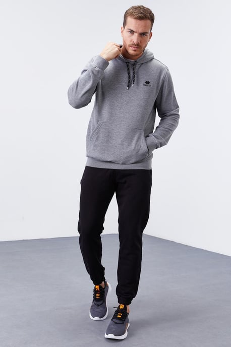 Men's Solid Hooded Sweatshirt With Pocket - Image 2