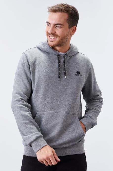 Men's Solid Hooded Sweatshirt With Pocket - Image 5