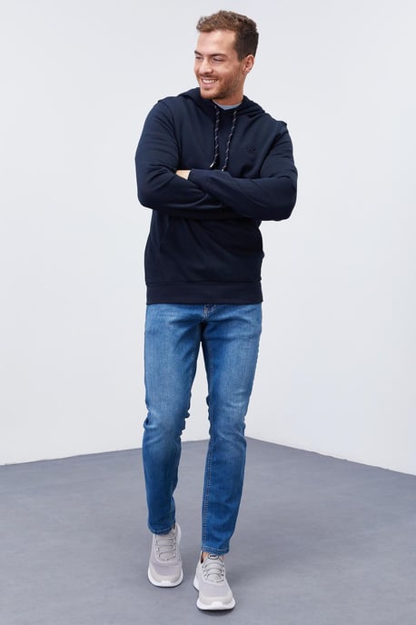 Men's Solid Hooded Sweatshirt With Pocket - Image 6