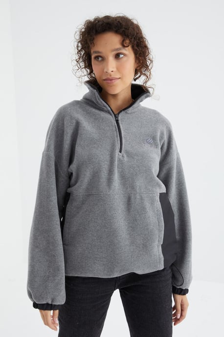 Oversized Half-zip Pluche Sweatshirt - Image 3