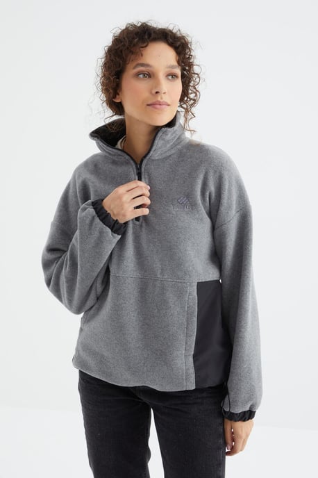 Oversized Half-zip Pluche Sweatshirt - Image 5