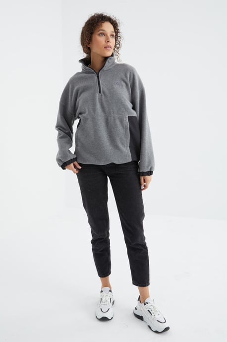 Oversized Half-zip Pluche Sweatshirt - Image 6