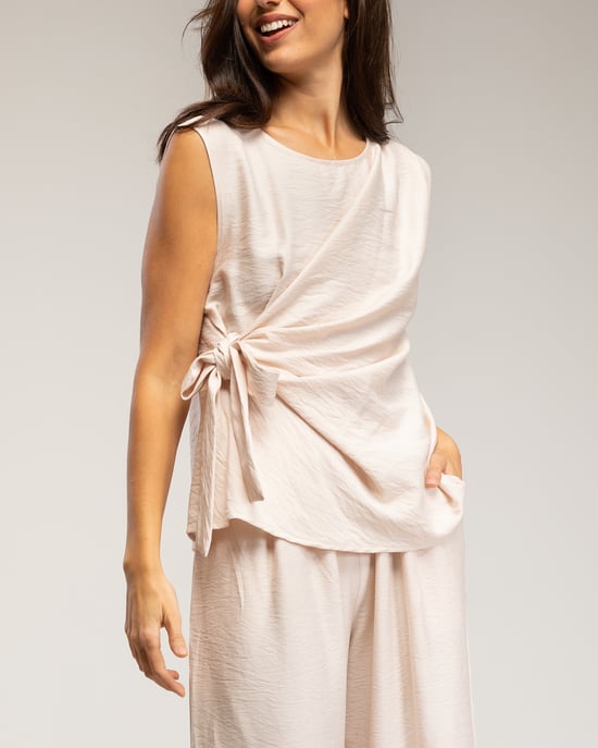 Set van mouwloze top met striksluiting en broek met elastiek - Image 3