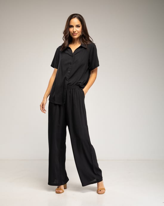 Set van overhemd con korte mouwen en elastische broek met zakken - Image 4