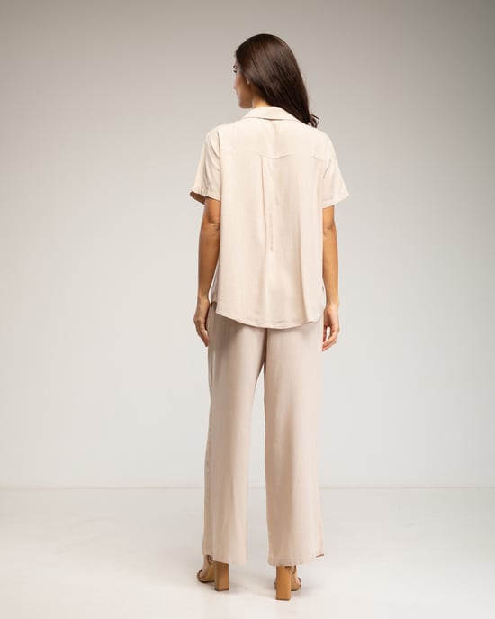 Set van overhemd con korte mouwen en elastische broek met zakken - Image 2