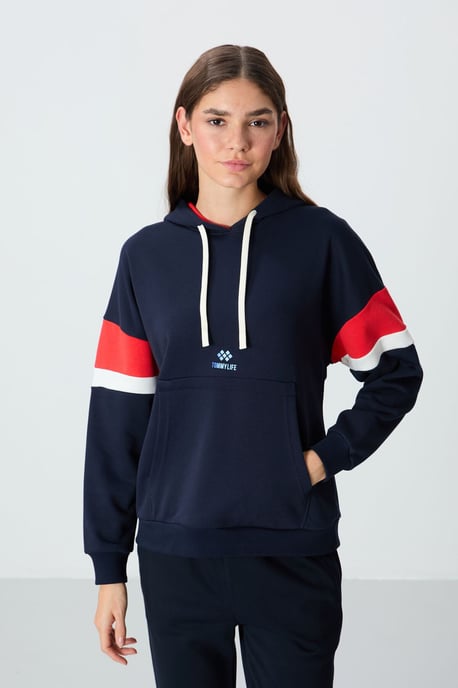 Overmaatse Kleurblokkering Hoodie met Zak - Image 1