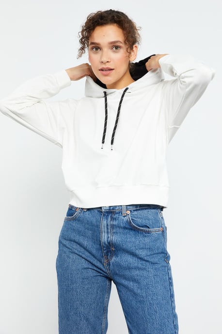 Ontspannen Hoodie Sweatshirt met Strikdetail - Image 3
