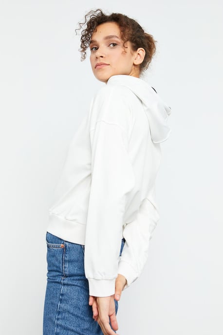 Ontspannen Hoodie Sweatshirt met Strikdetail - Image 6