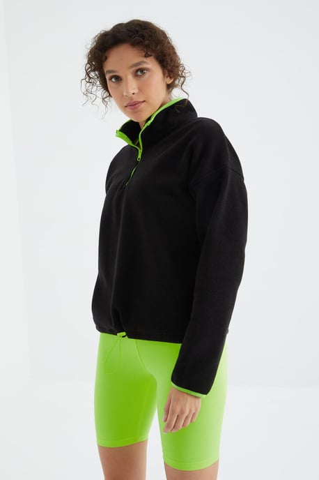 Overmaatse Pluche Halflange Rits Sweatshirt - Image 5