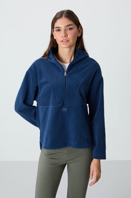 Oversized Pluche Half-zip Hoodie - Image 1