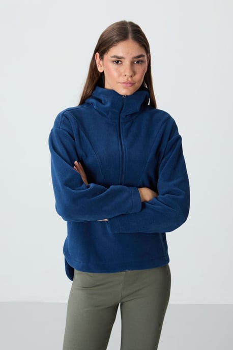 Oversized Pluche Half-zip Hoodie - Image 5