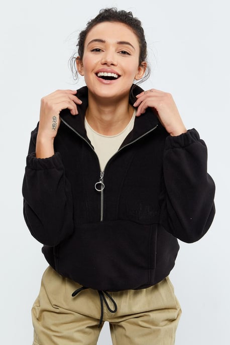 Over-sized Halve rits Pluche Sweatshirt - Image 3