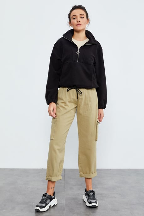 Over-sized Halve rits Pluche Sweatshirt - Image 4