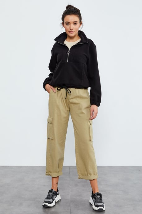 Over-sized Halve rits Pluche Sweatshirt - Image 6