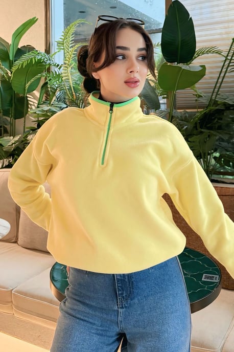 Oversized Pluchen Halfsip Sweatshirt - Image 4