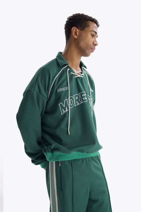 Dragsko-halsringning tryckt sweatshirt - Image 5
