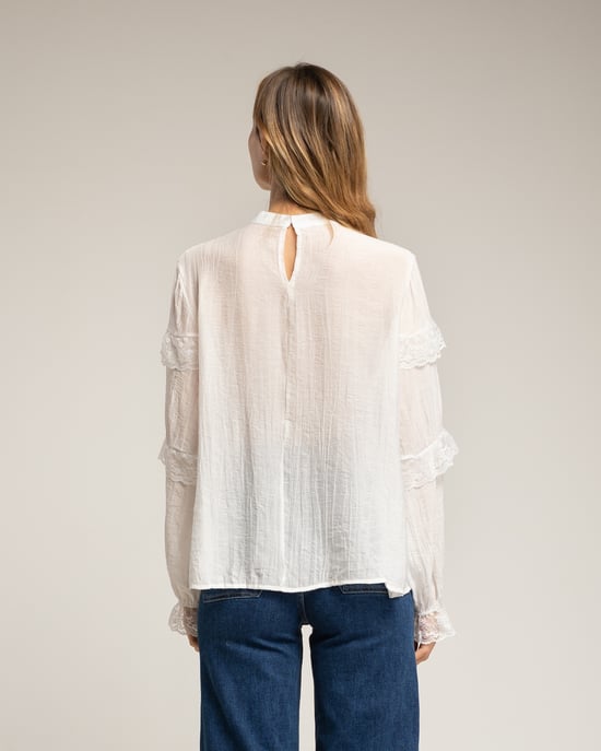 Semitransparent blus med spets - Image 2