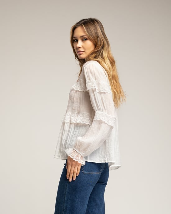 Semitransparent blus med spets - Image 3