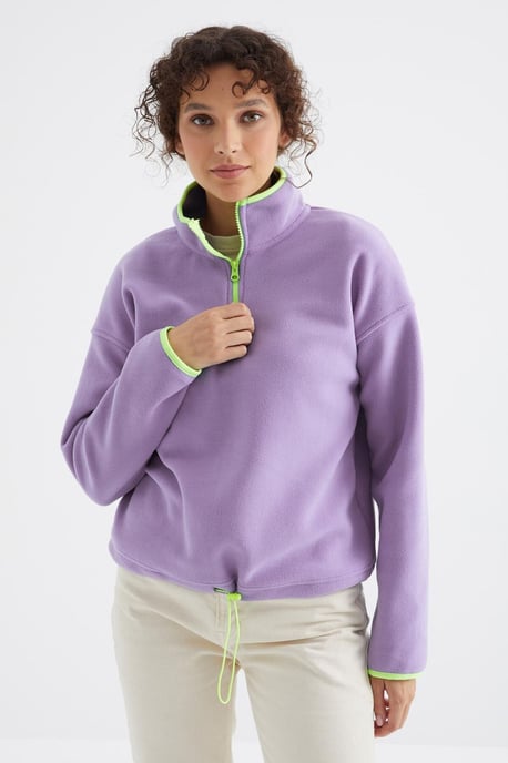 Oversized Pluche Half-zip Sweatshirt - Image 3