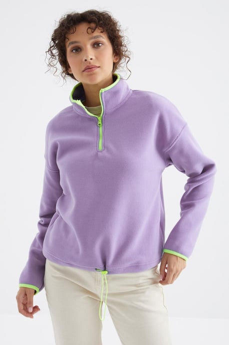 Oversized Pluche Half-zip Sweatshirt - Image 5