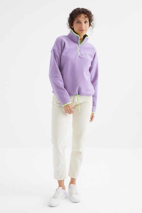 Oversized Pluche Half-zip Sweatshirt - Image 6