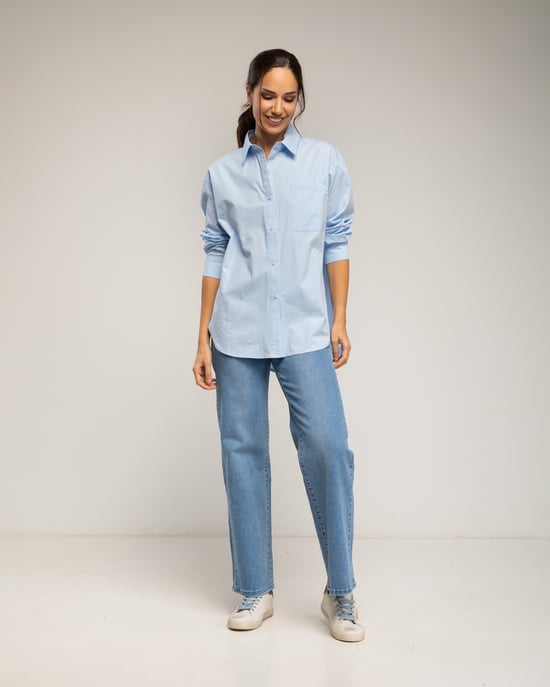 Oversize-skjorta med framficka - Image 4
