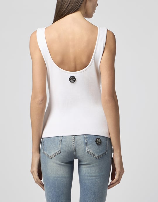 Tank Top Rhomb Flower Strass Flower - Image 5