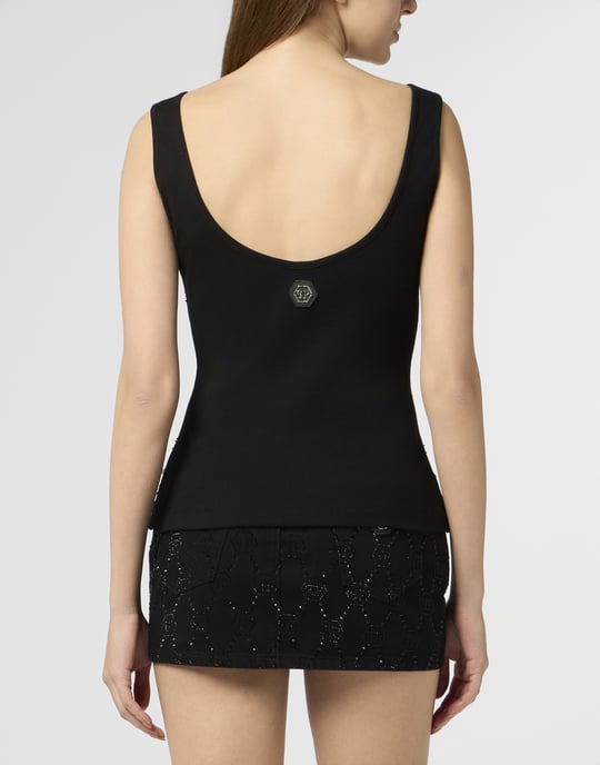 Tank Top Rhomb Flower Strass Flower - Image 5