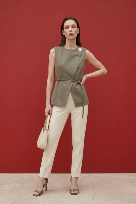 Geknoopte crêpe gilet - Image 2