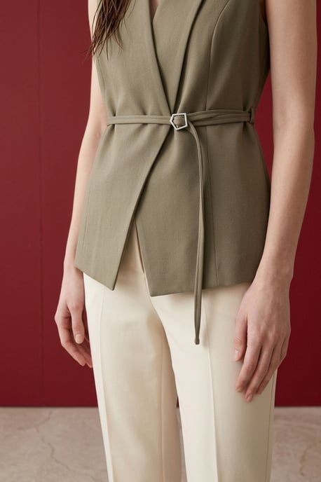 Geknoopte crêpe gilet - Image 5
